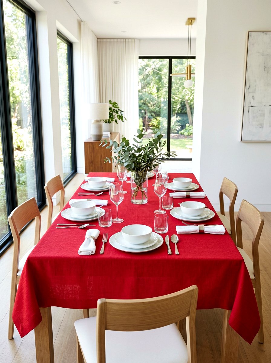 Cherry Red Tablecloth - 30 cherry red table decor ideas