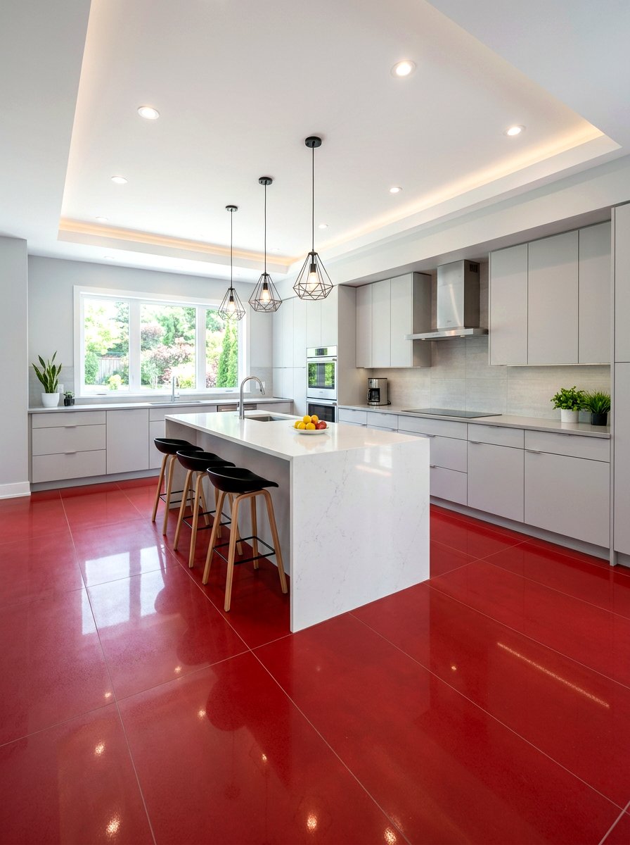 Cherry Red Tile Floor - 30 cherry red kitchen ideas