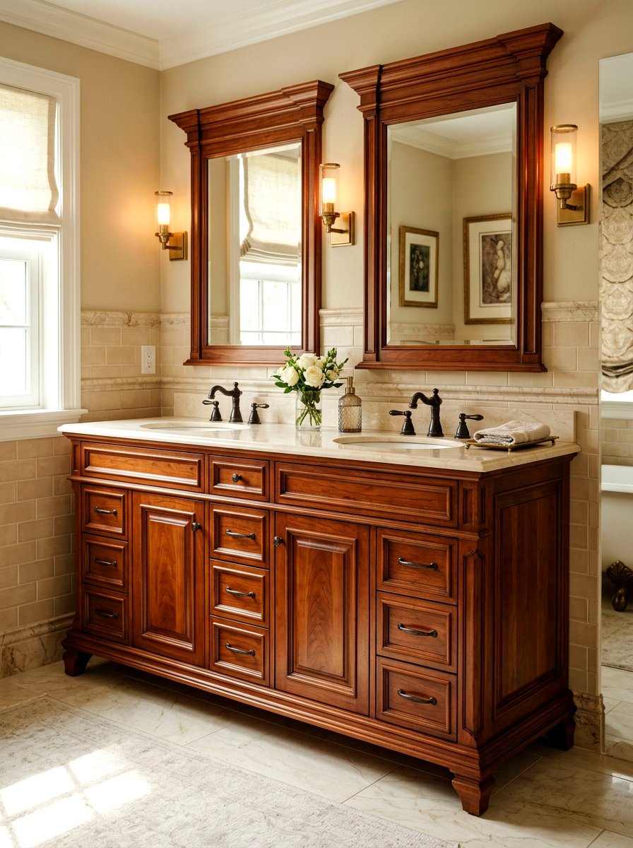 Cherry Wood Vanity - 30 wood vanity ideas