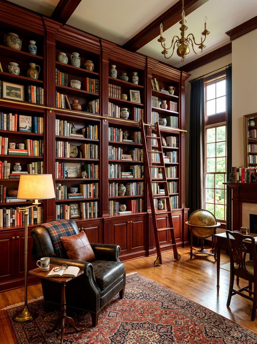 Cherry red bookshelf - 30 cherry red decor ideas