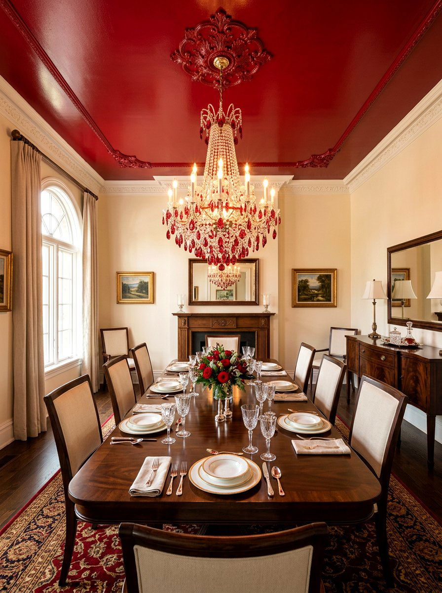 Cherry red ceiling paint - 30 cherry red decor ideas