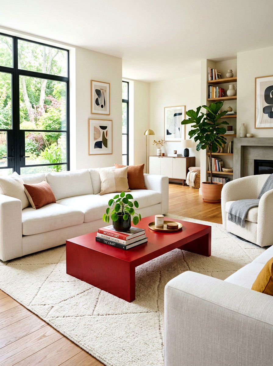 Cherry red coffee table - 30 cherry red decor ideas