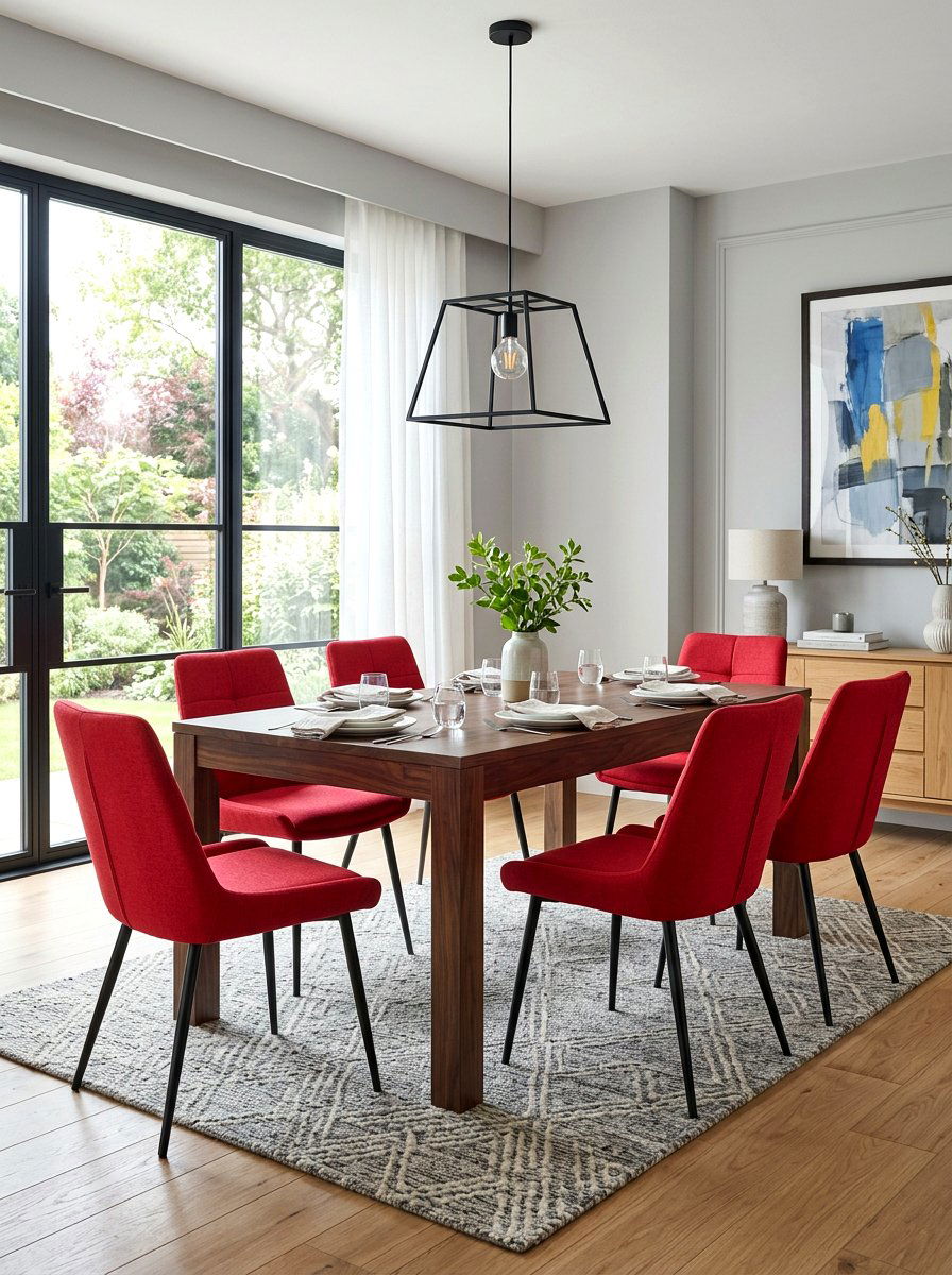 Cherry red dining chairs - 30 cherry red decor ideas