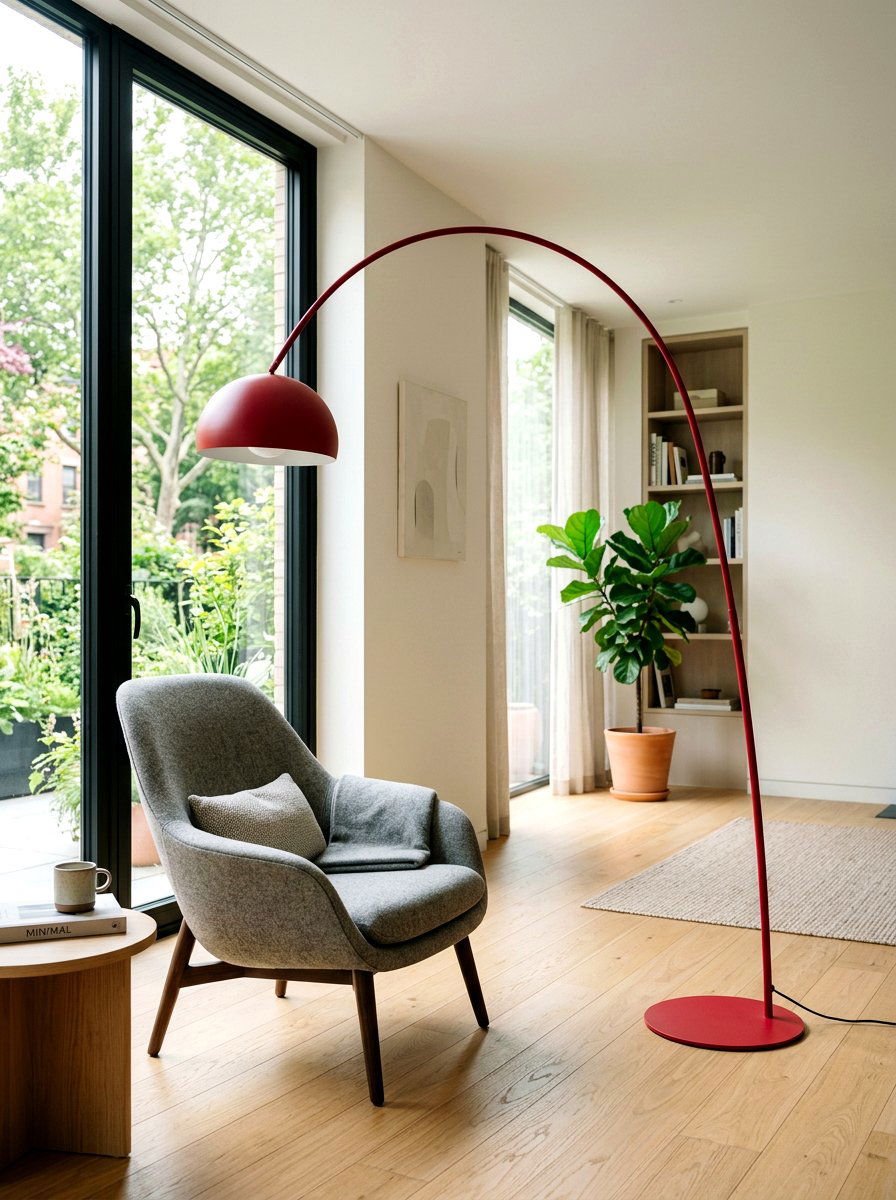 Cherry red floor lamp - 30 cherry red decor ideas
