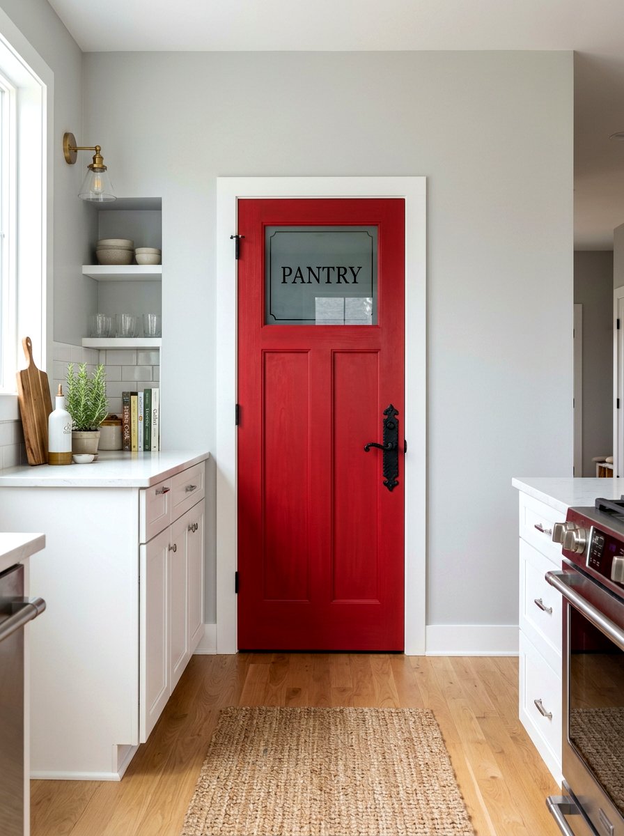 Cherry red pantry door - 30 cherry red decor ideas