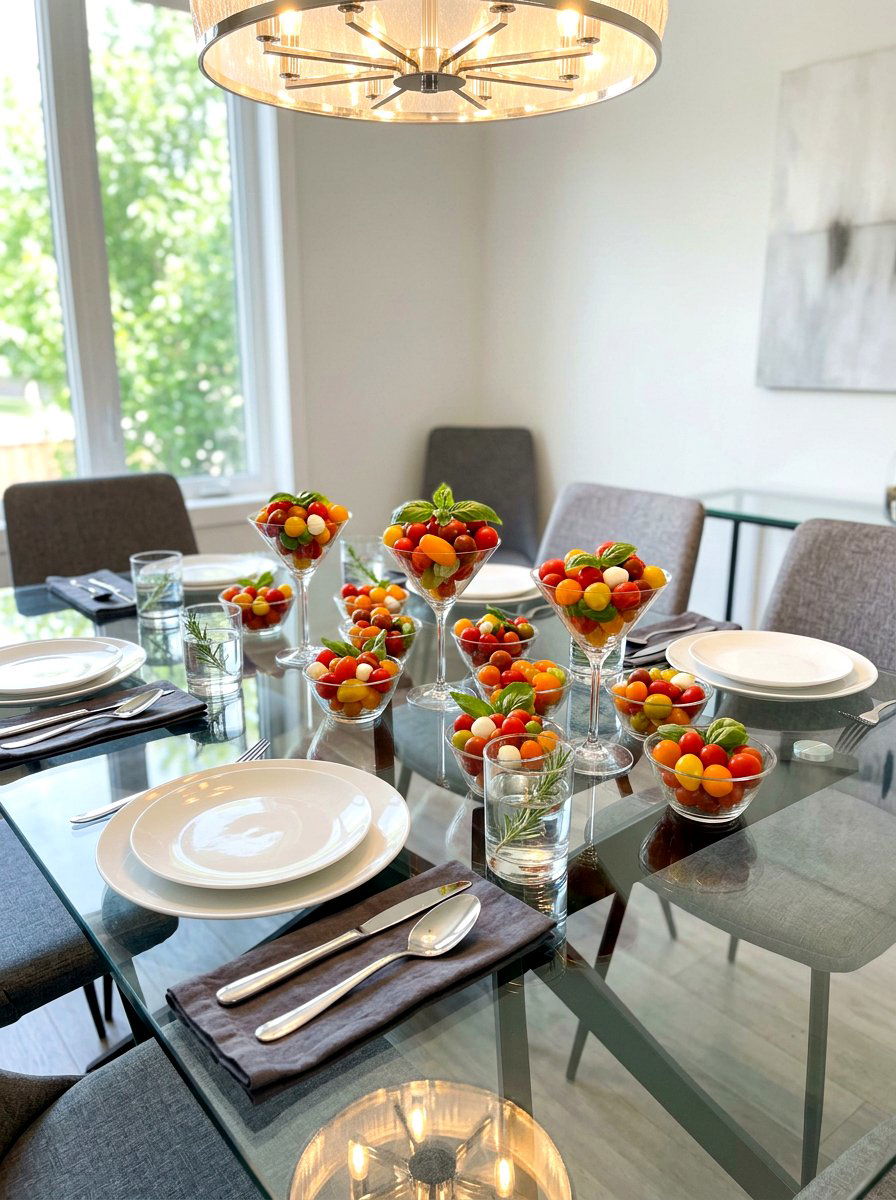 Cherry tomato table decor - 30 tomato tablescape ideas