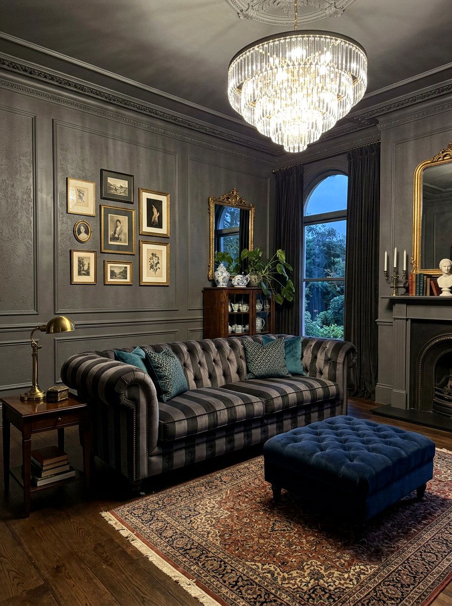 Chesterfield Striped Sofa - 30 striped sofa ideas
