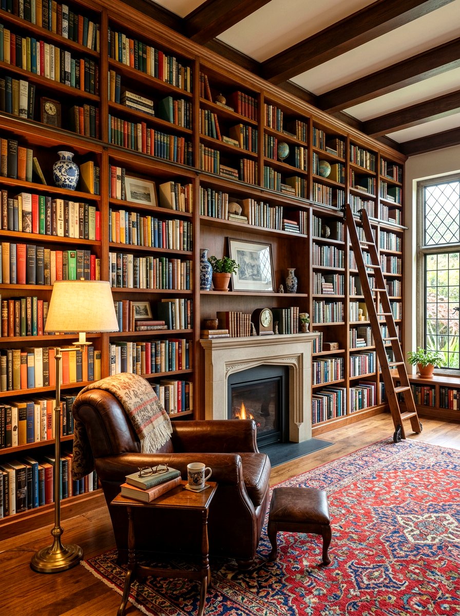 Chestnut bookshelves - 30 chestnut decor ideas