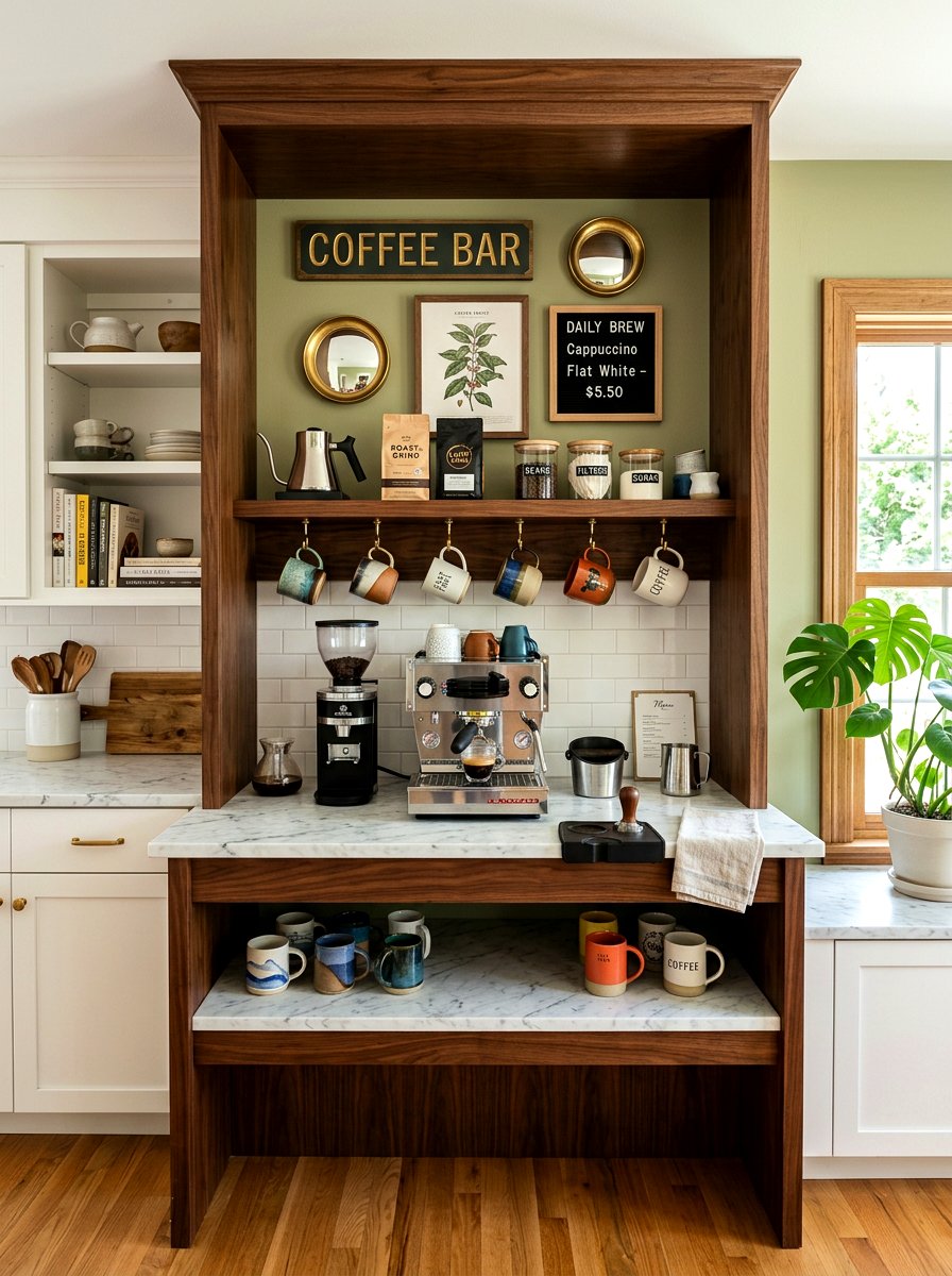 Chestnut coffee bar - 30 chestnut decor ideas