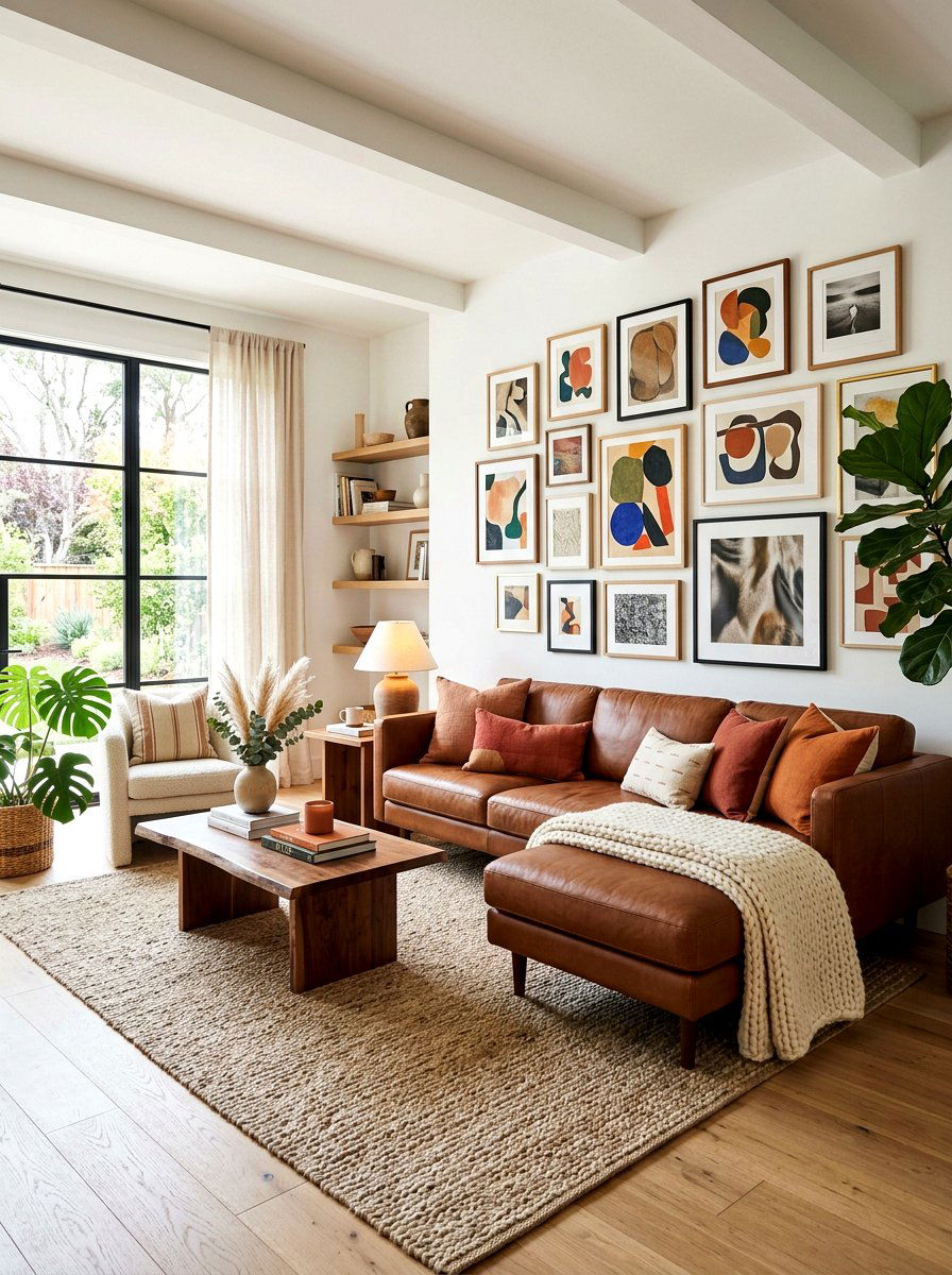 Chestnut leather sofa - 30 chestnut decor ideas