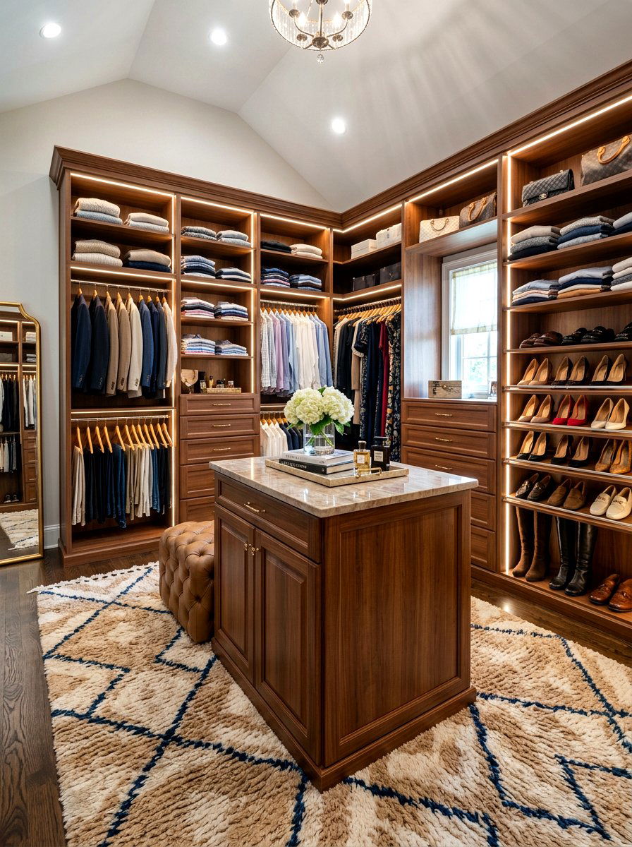 Chestnut walk in closet - 30 chestnut decor ideas