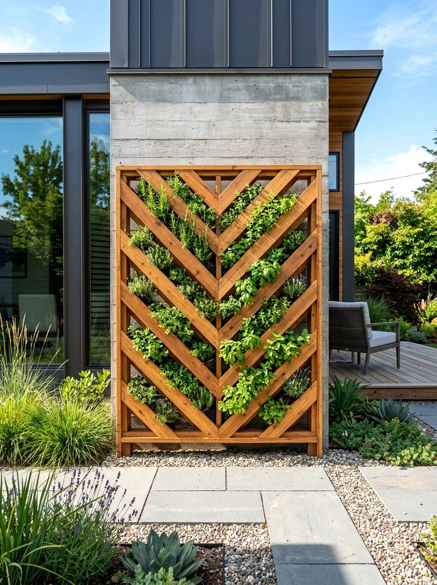Chevron Herb Trellis - 30 herb garden trellis ideas