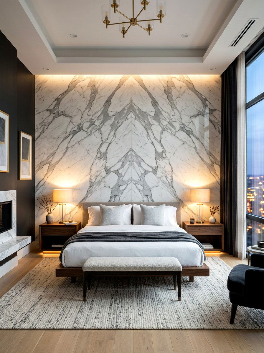 Chevron Marble Tile - 30 marble backsplash ideas