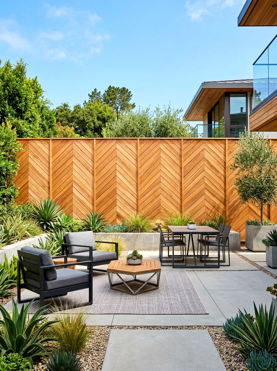 Chevron Pattern Wood Fence - 30 wooden fence ideas