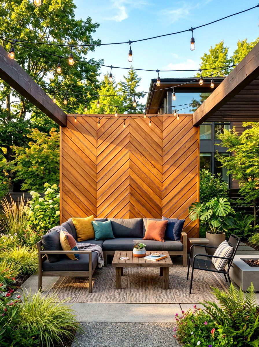 Chevron Pattern Wood - 30 backyard fence ideas