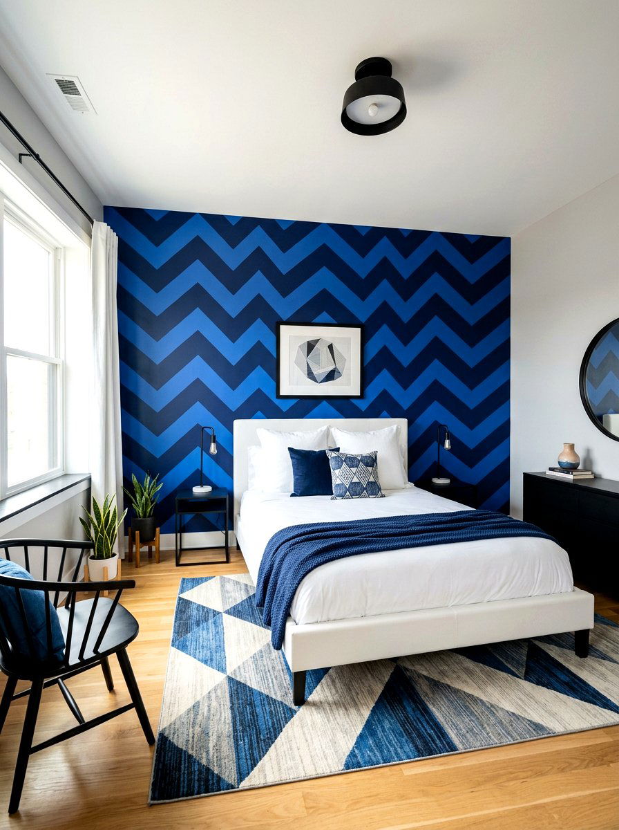 Chevron Striped Wall - 30 striped wall ideas