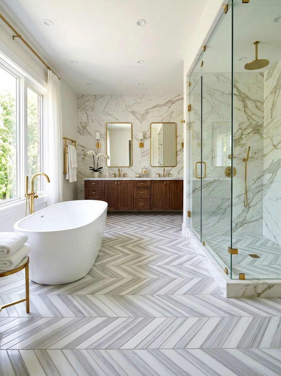 Chevron Tile Floor - 30 tile floor pattern ideas