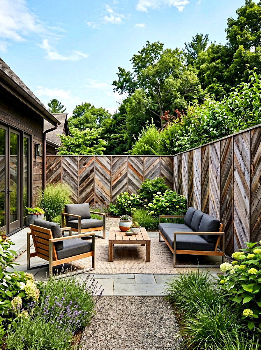Chevron Wood Fence - 30 rustic fence ideas