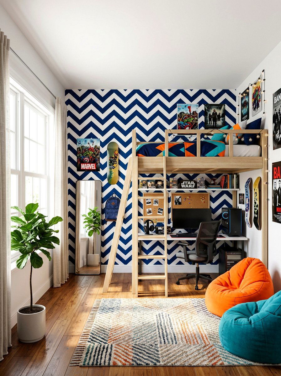 Chevron removable wallpaper - 30 rental safe wallpaper ideas
