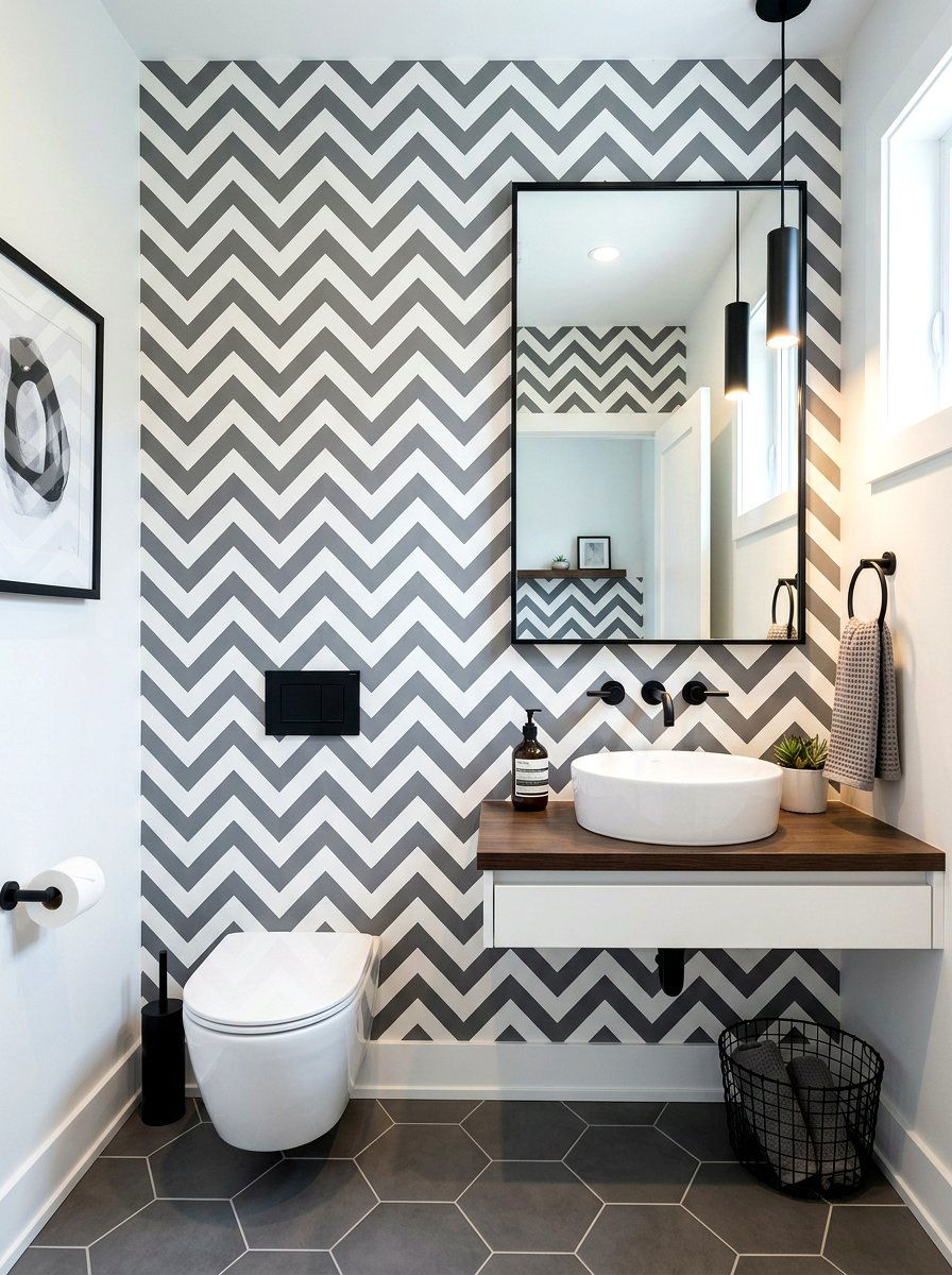 30 Striped Powder Room Ideas for a Chic Statement Look Now