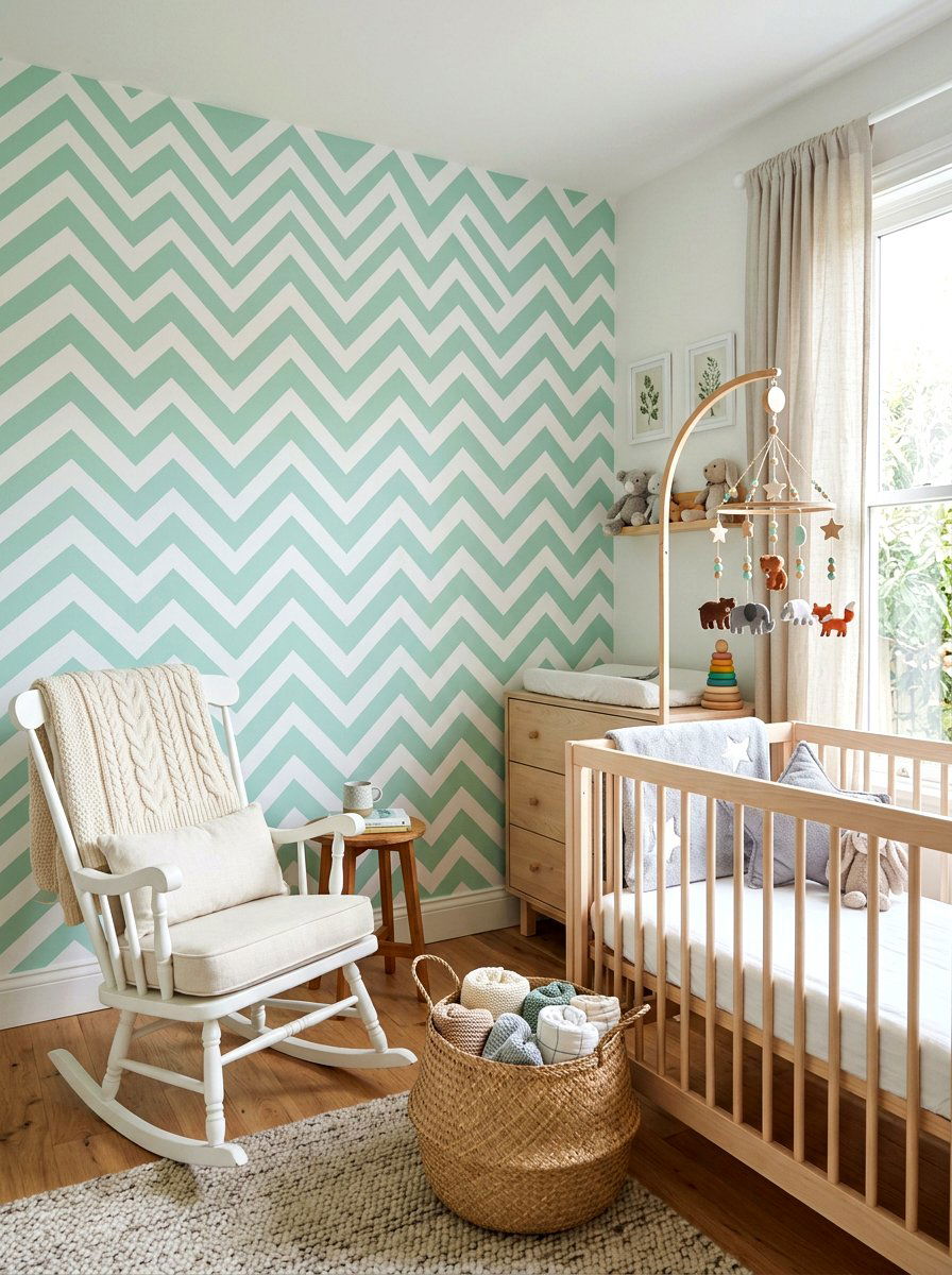 Chevron wall pattern - 30 tape wall art display ideas