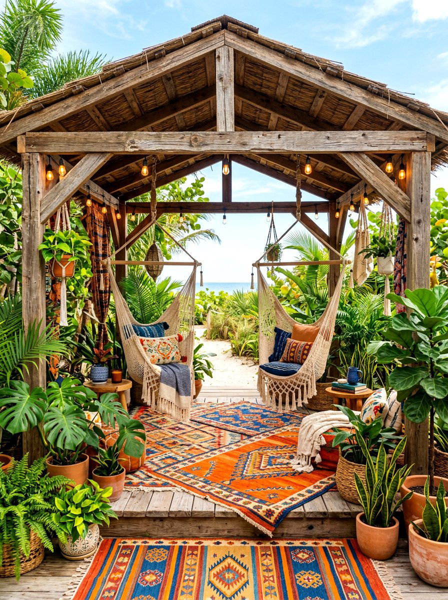 Chic Bohemian Cabana - 30 pool cabana patio ideas