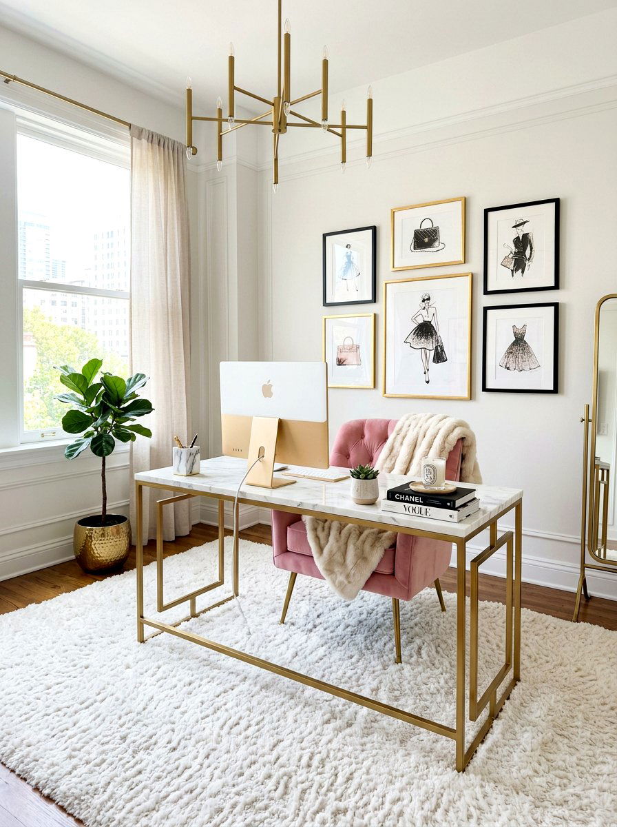 Chic Workspace - 30 work from home office ideas