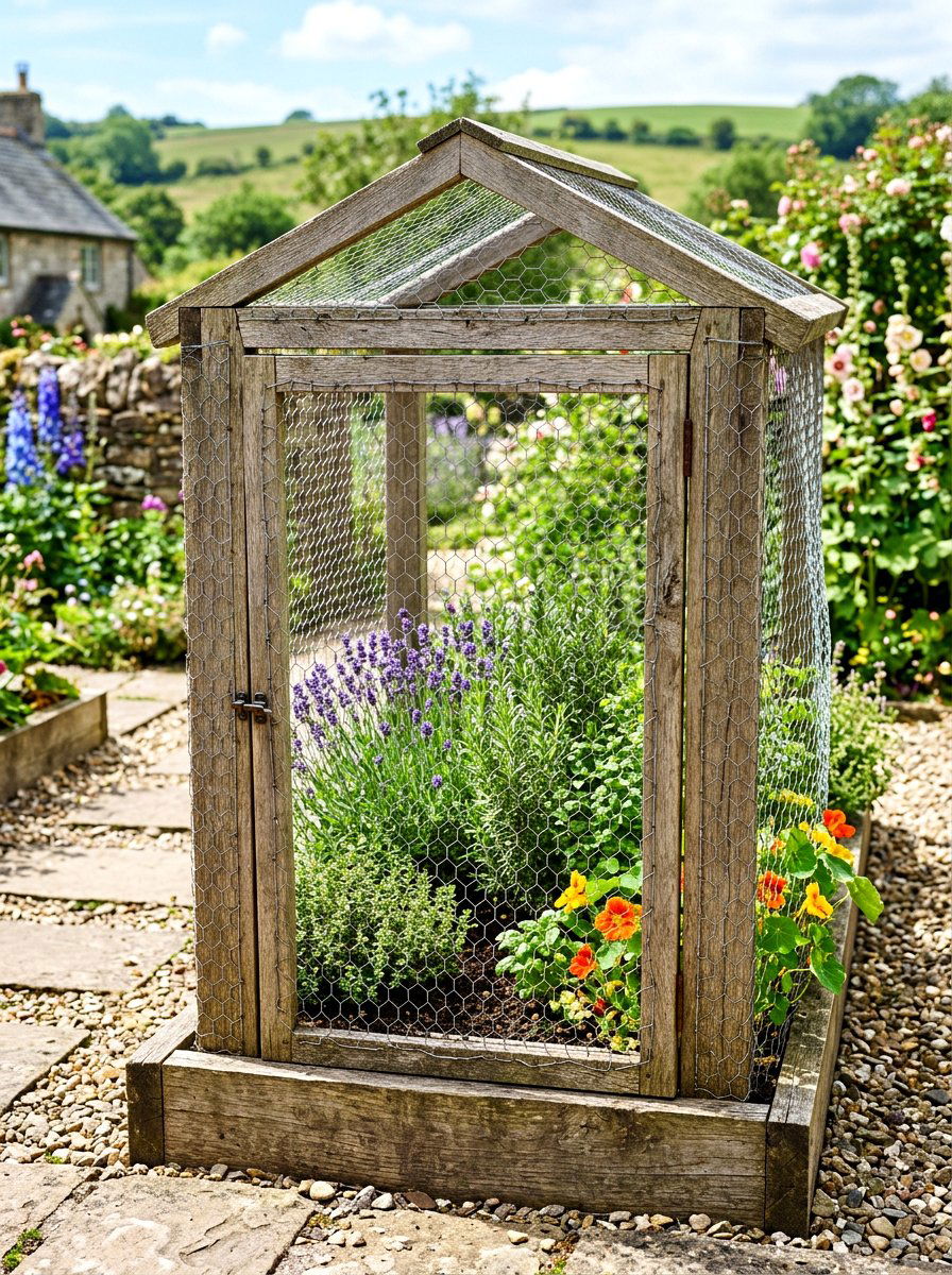 Chicken Wire Garden Bed Cage - 30 raised bed cover ideas