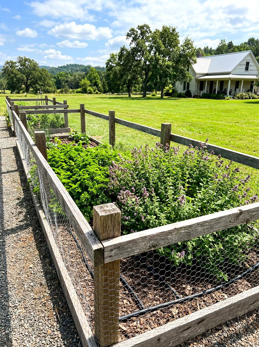 Chicken Wire Garden Border - 30 herb garden fence ideas