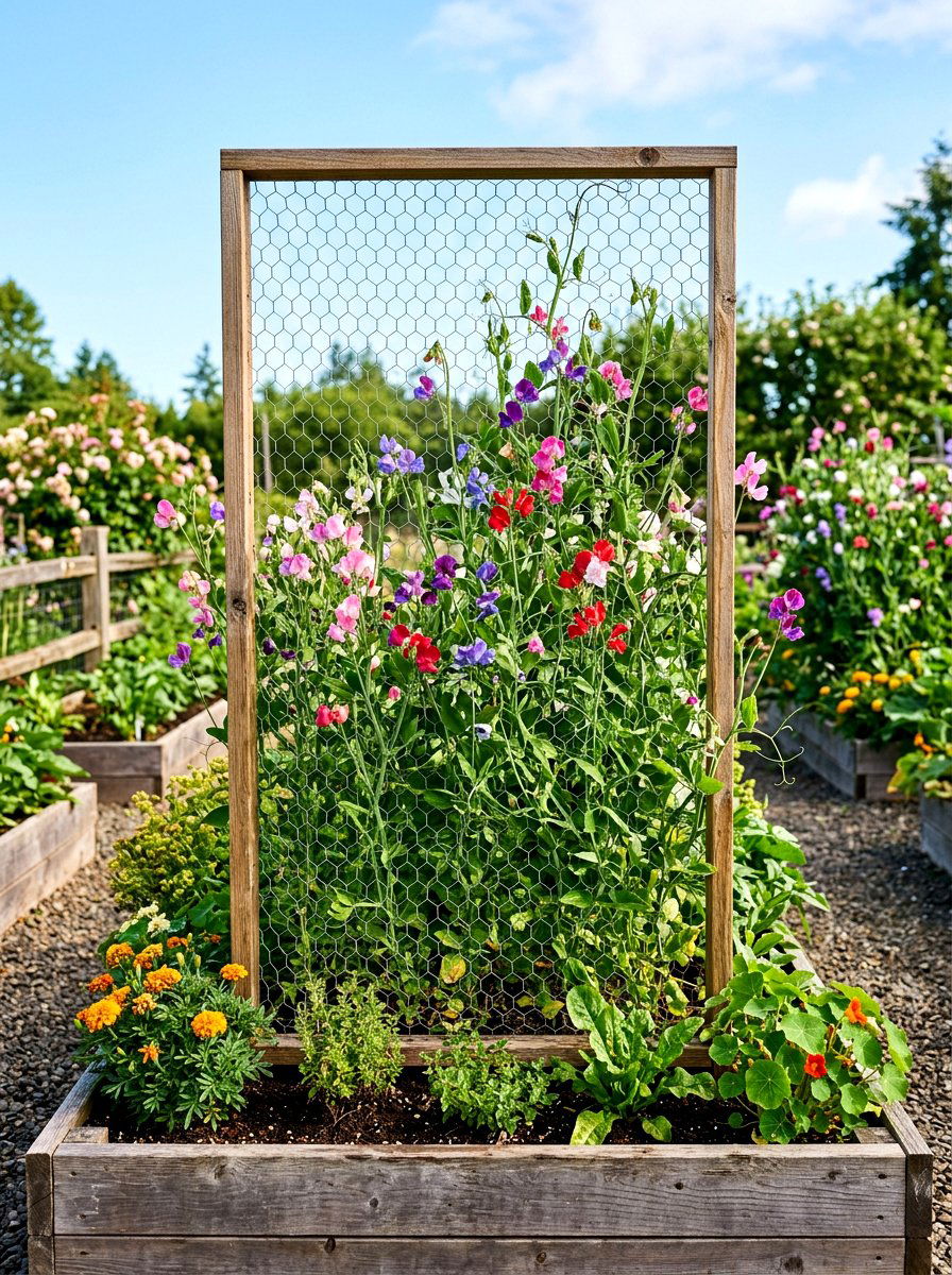 Chicken Wire Garden Trellis - 30 vertical garden trellis ideas