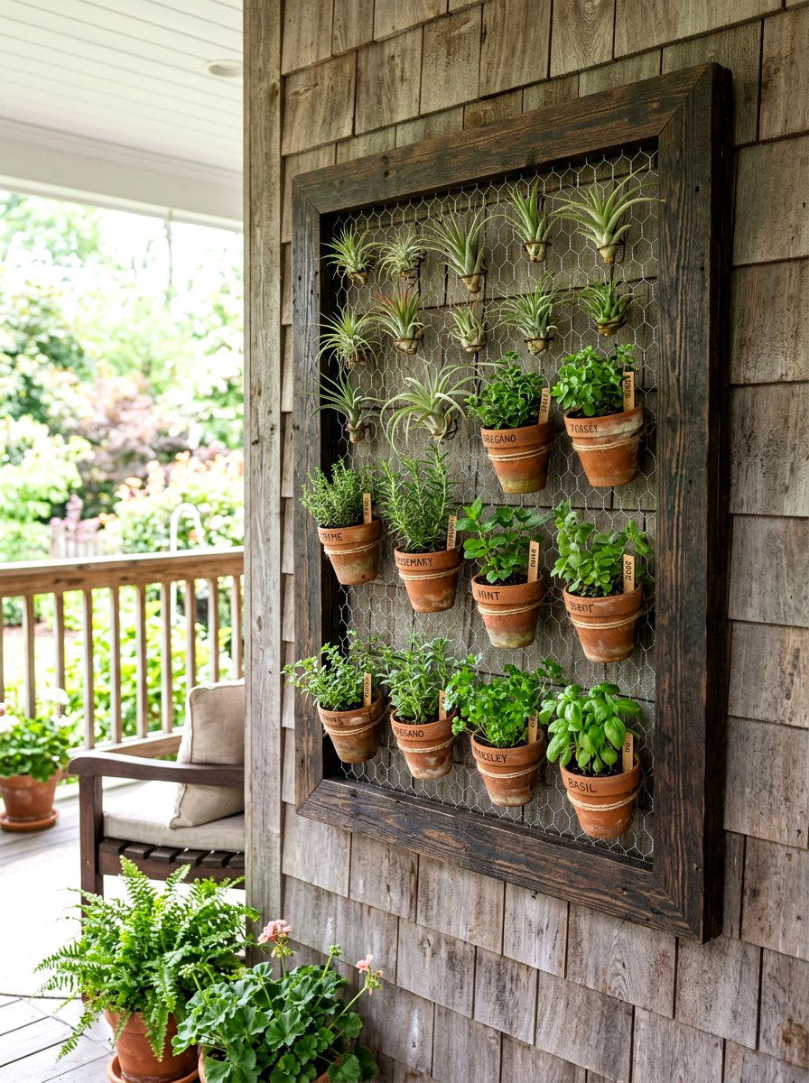 Chicken Wire Vertical Garden - 30 small vertical garden ideas