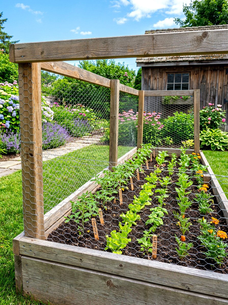 Chicken wire garden fence - 30 vegetable garden fence ideas