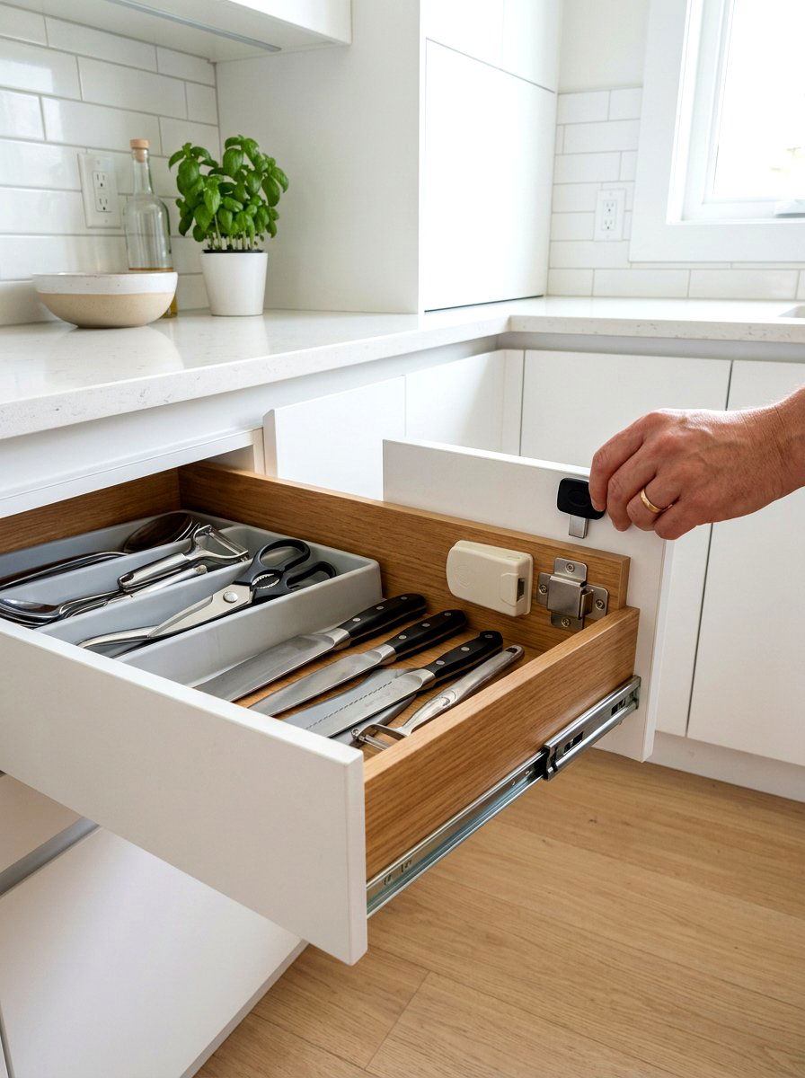 Child Proof Drawer Lock - 30 organizing kitchen drawers ideas