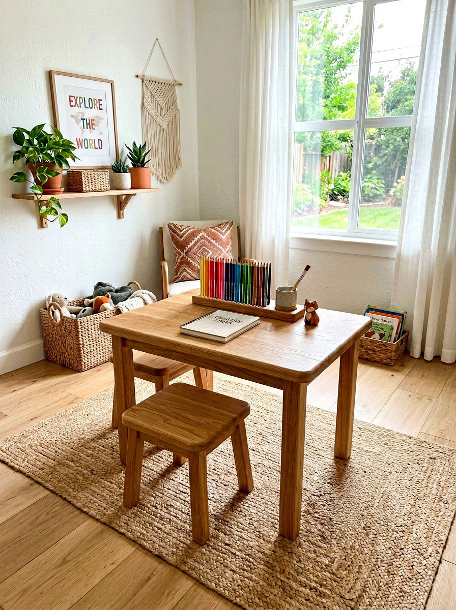 Child Size Table And Chair Set - 30 Montessori playroom ideas
