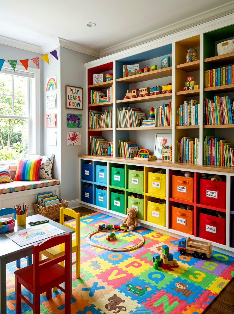 Children Playroom Storage Shelves - 30 built in bookshelf ideas