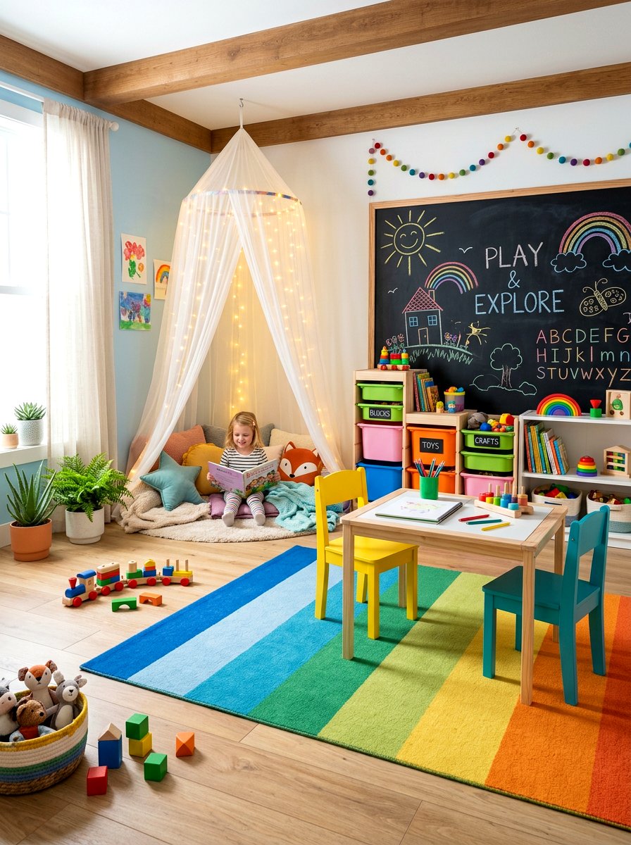 Childrens Playroom Light Tent - 30 fairy light canopy ideas
