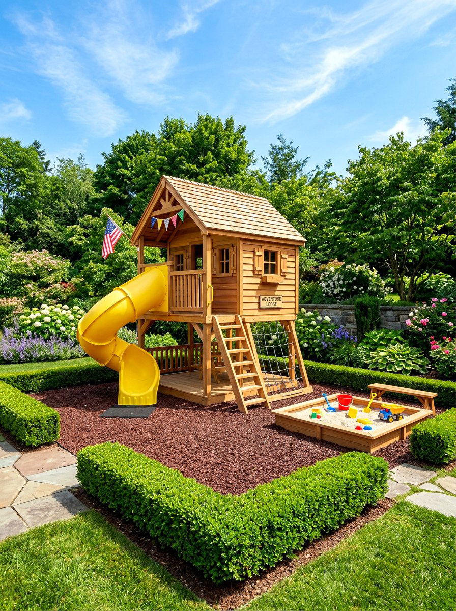 Childrens play corner - 30 corner yard landscaping ideas