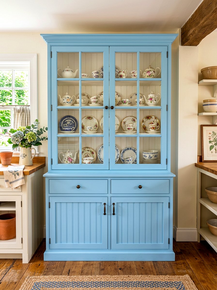 China cabinet beadboard - 30 china cabinet makeover ideas