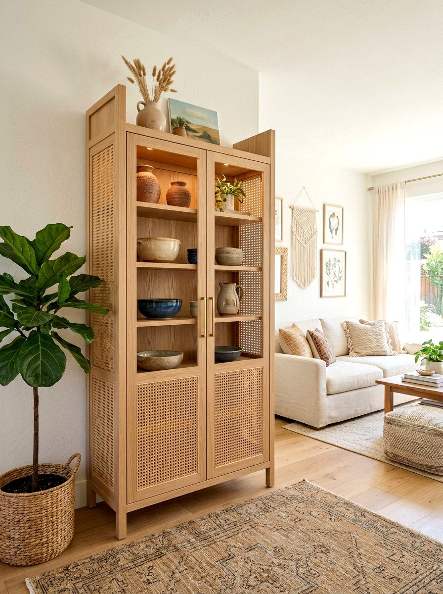 China cabinet cane doors - 30 china cabinet makeover ideas