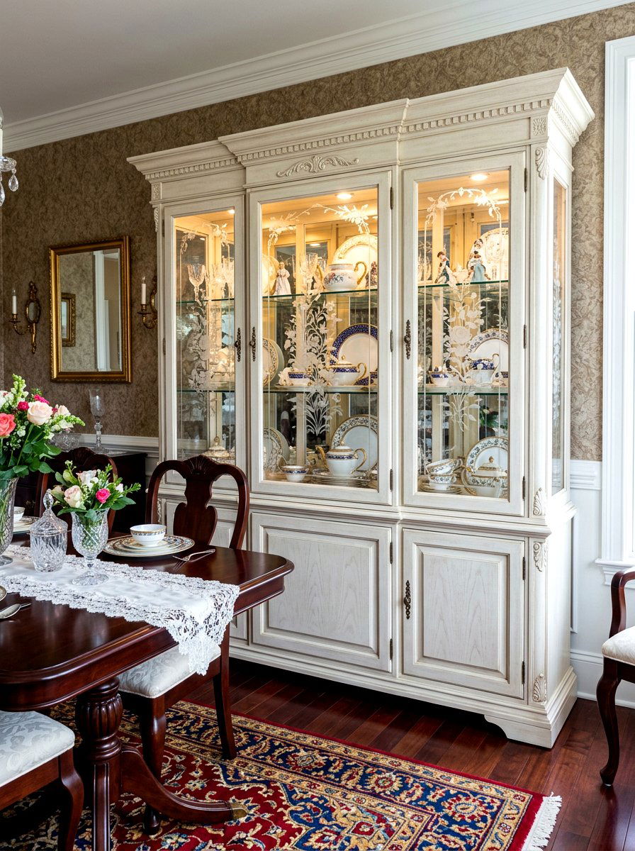 China cabinet glass etching - 30 china cabinet makeover ideas