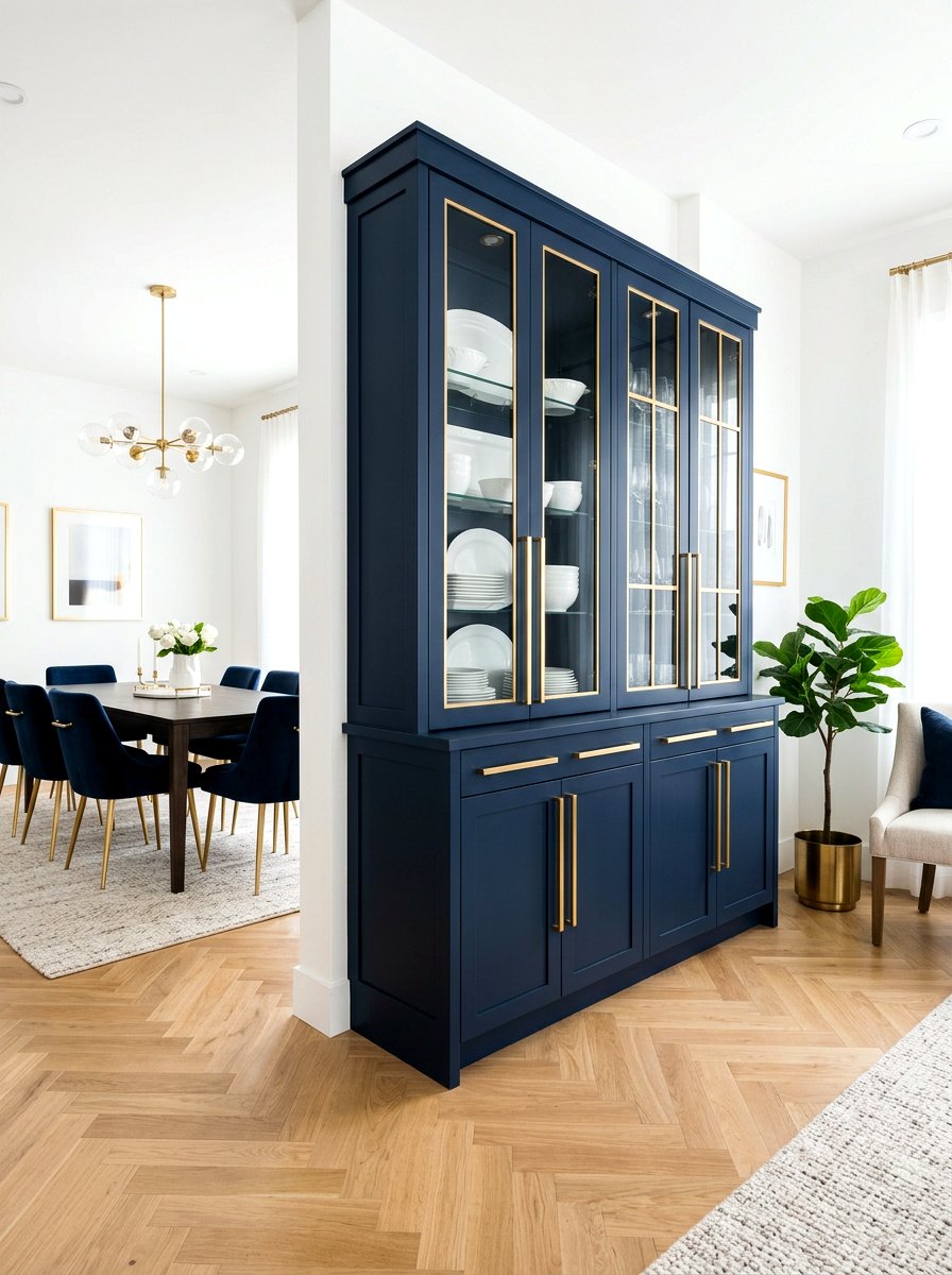 China cabinet gold hardware - 30 china cabinet makeover ideas