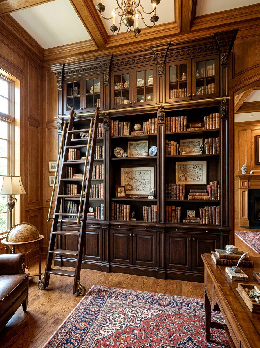 China cabinet library ladder - 30 china cabinet makeover ideas
