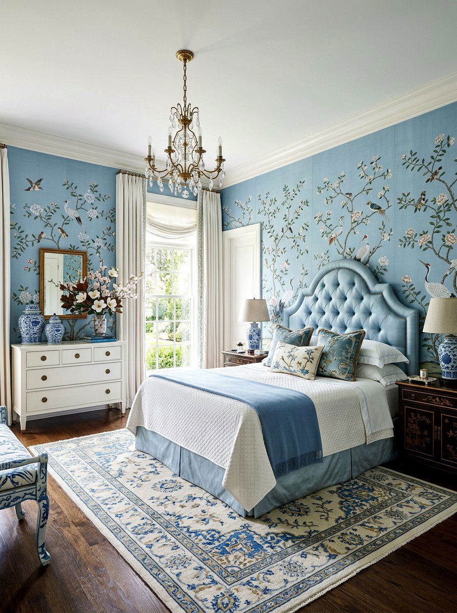 Chinoiserie Bedroom Decor - 30 romantic floral bedroom ideas