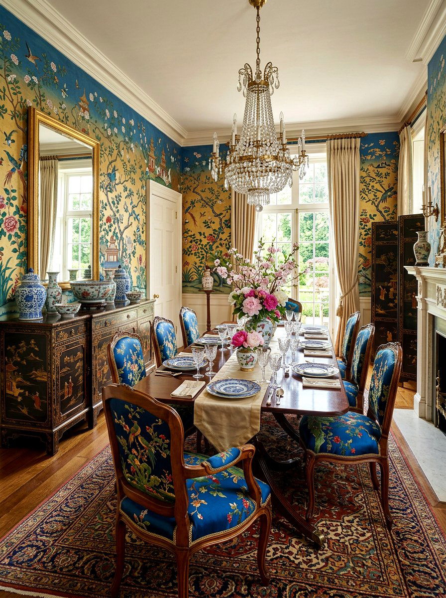 Chinoiserie Dining Room Wallpaper - 30 dining room wallpaper ideas