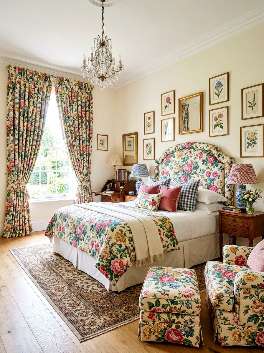 Chintz Fabric Bedroom Design - 30 grandmillennial bedroom ideas