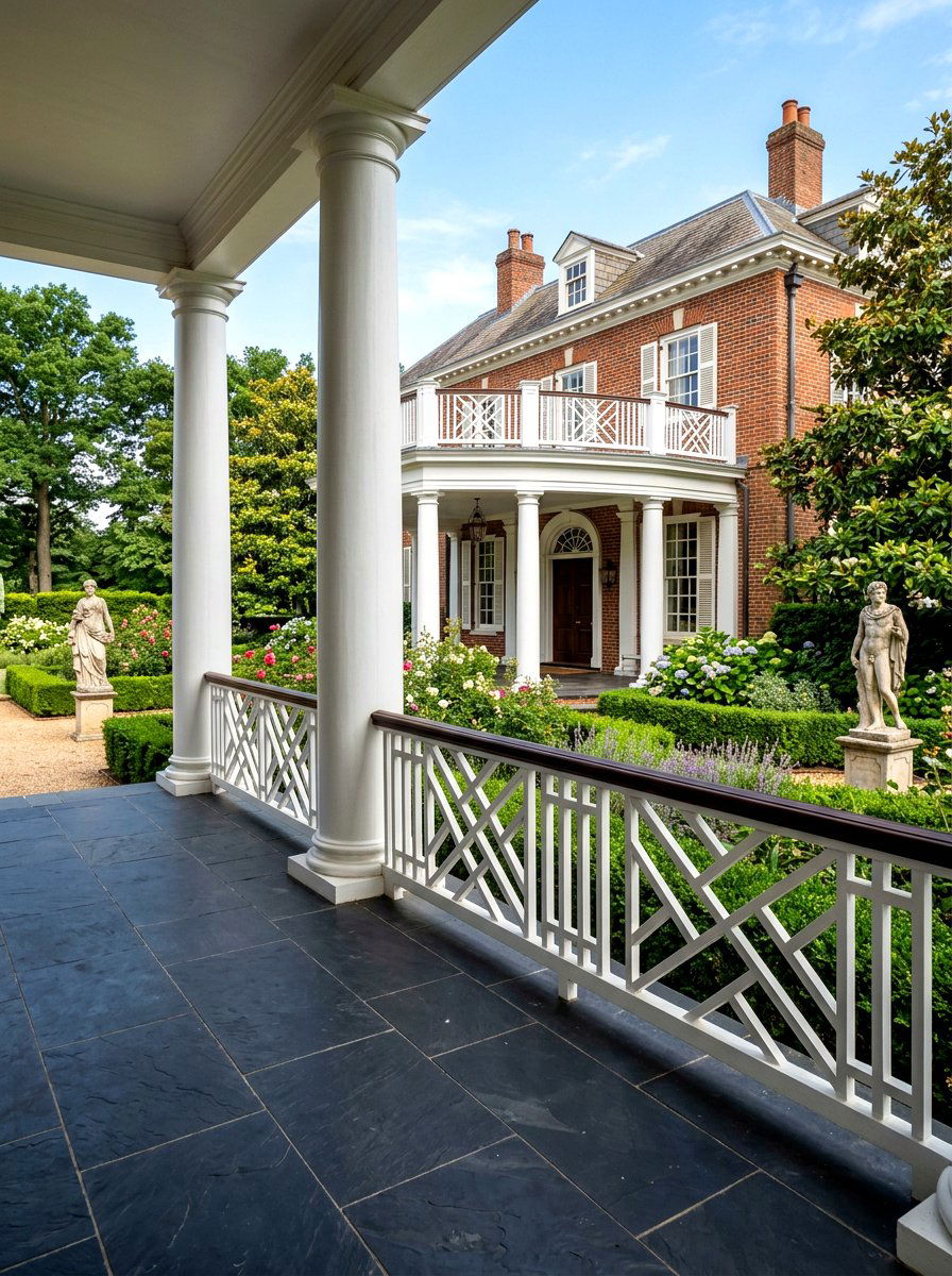 Chippendale Wood Railing - 30 porch handrail ideas