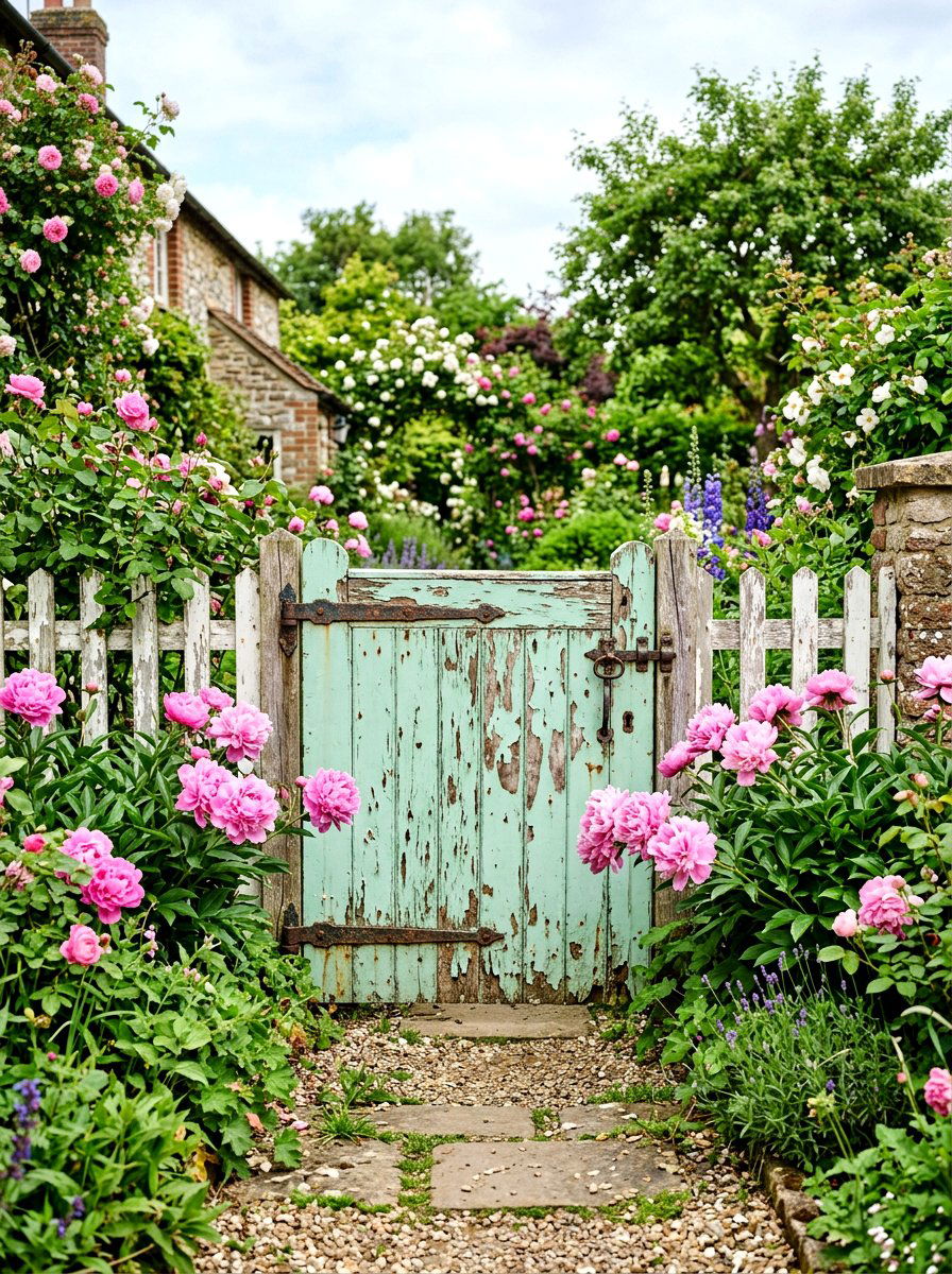 Chippy paint gate - 30 antique garden gate ideas
