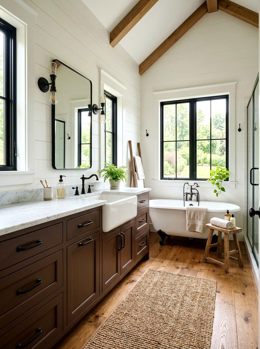 Chocolate Brown Farmhouse Bathroom - 30 chocolate bathroom ideas