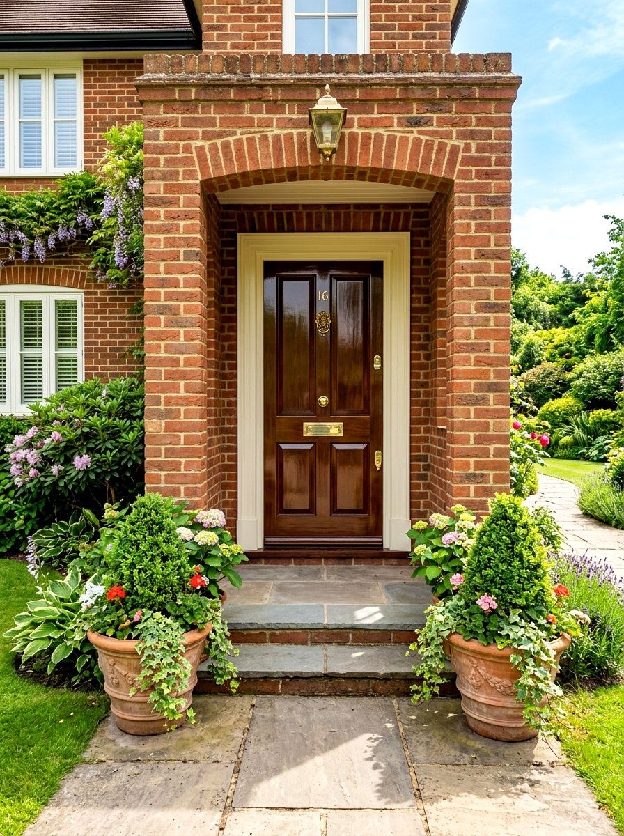Chocolate Brown High Shine Door - 30 lacquered front door ideas
