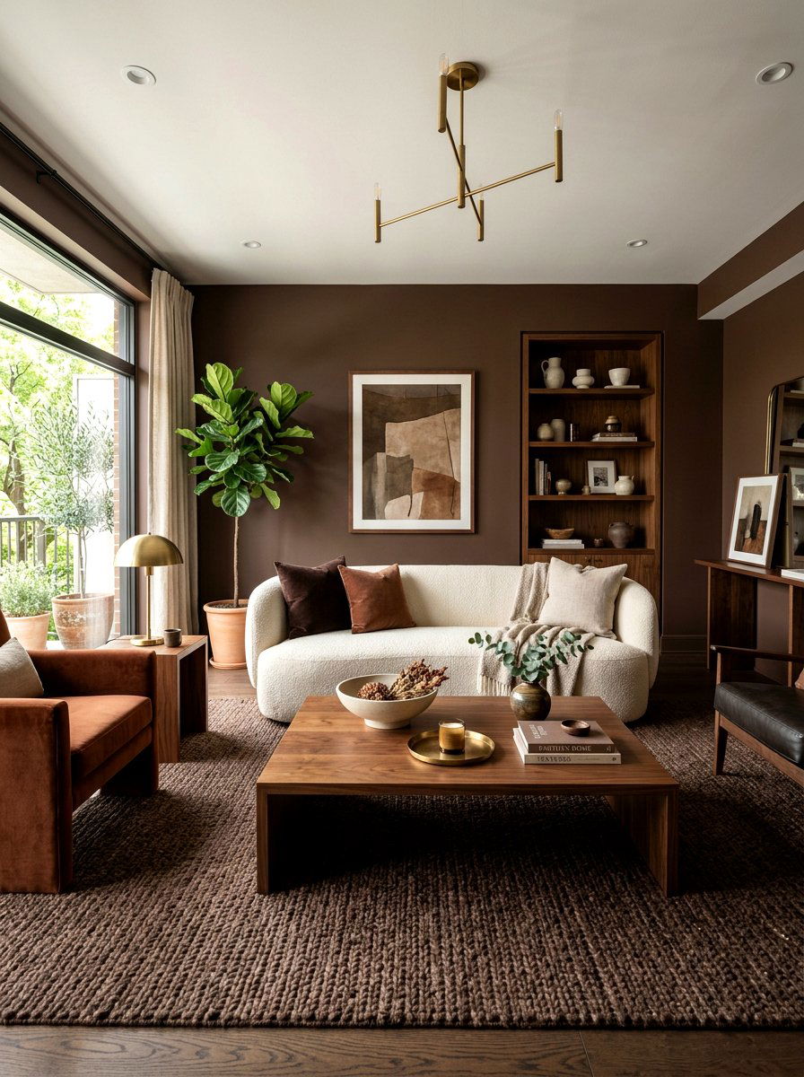 Chocolate Brown Living Room - 30 TikTok living room decor ideas